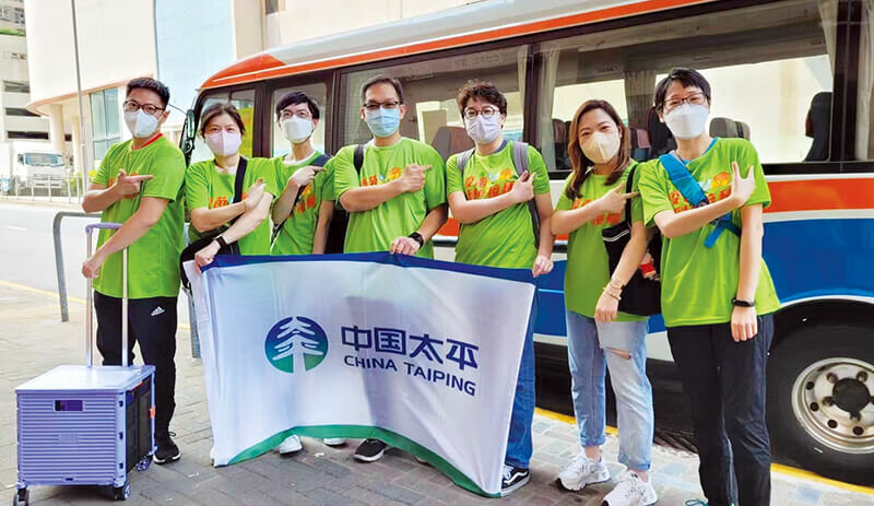 2022年3月,中國太平義工隊響應政府號召協助包裝防疫物資包,以助力特區政府抗擊第五波疫情。