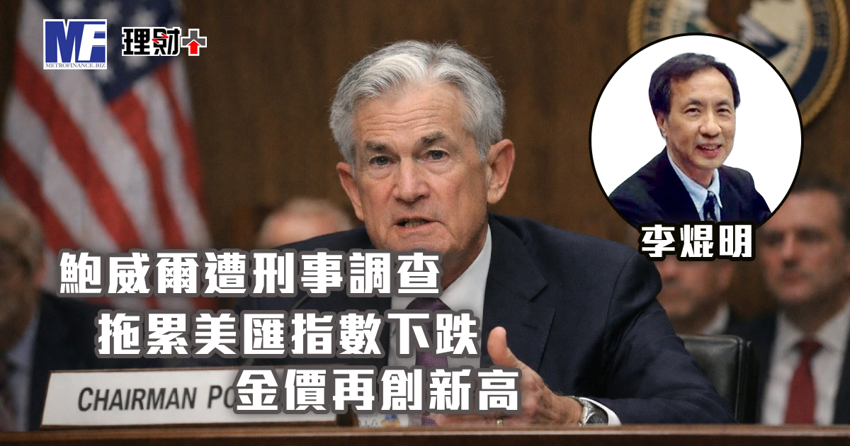 鮑威爾遭刑事調查 拖累美匯指數下跌 金價再創新高