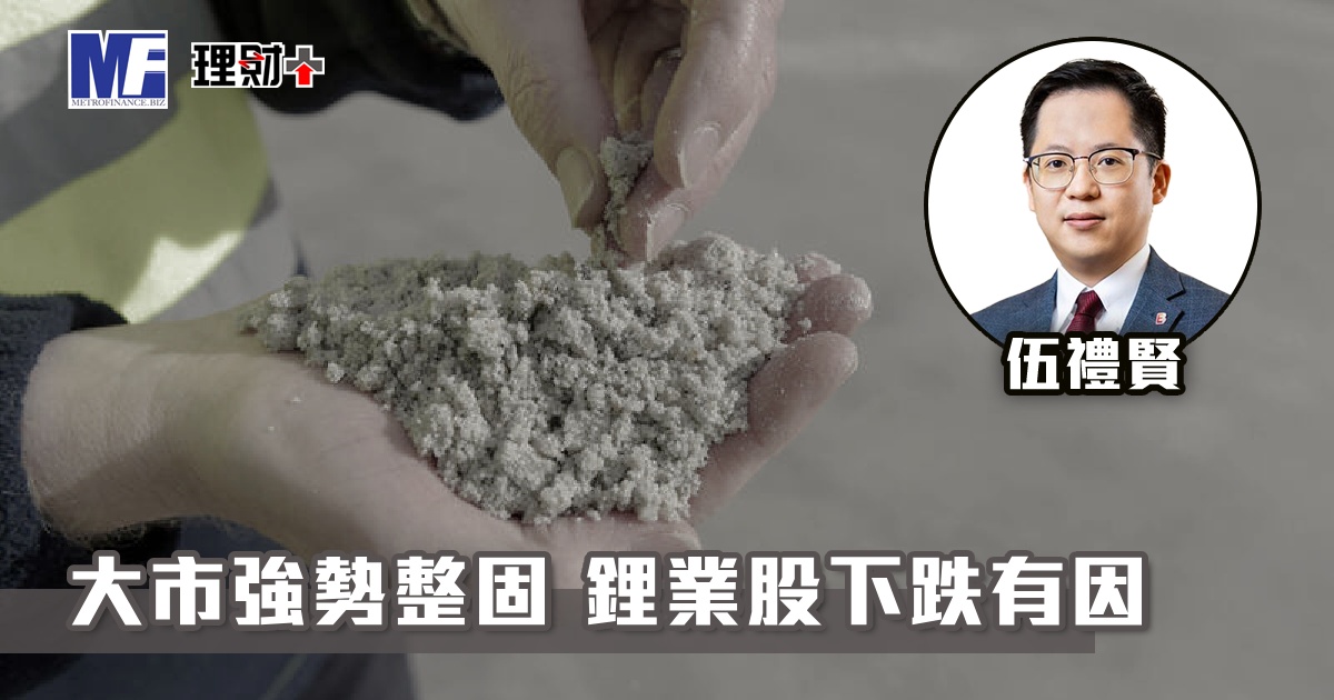大市強勢整固 鋰業股下跌有因